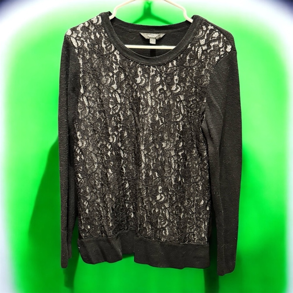 Vera wang Black Lace Women's Top LARGE NO STAINS OR WEAR